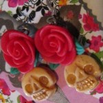 Skull Rose Earrings