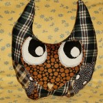 Blue Plaid Owl Pillow